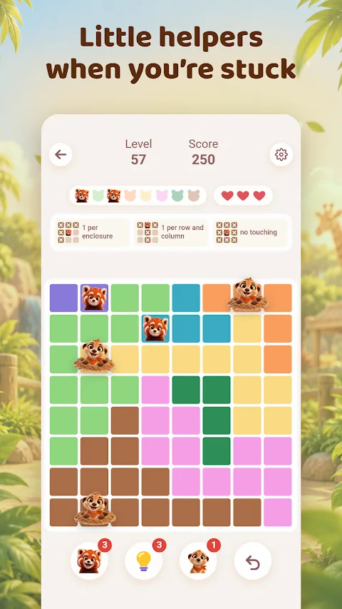Zoodoku: place one animal per row, column and enclosure