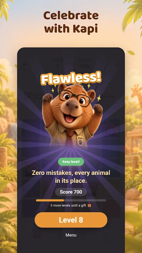 Zoodoku: celebrate a flawless level